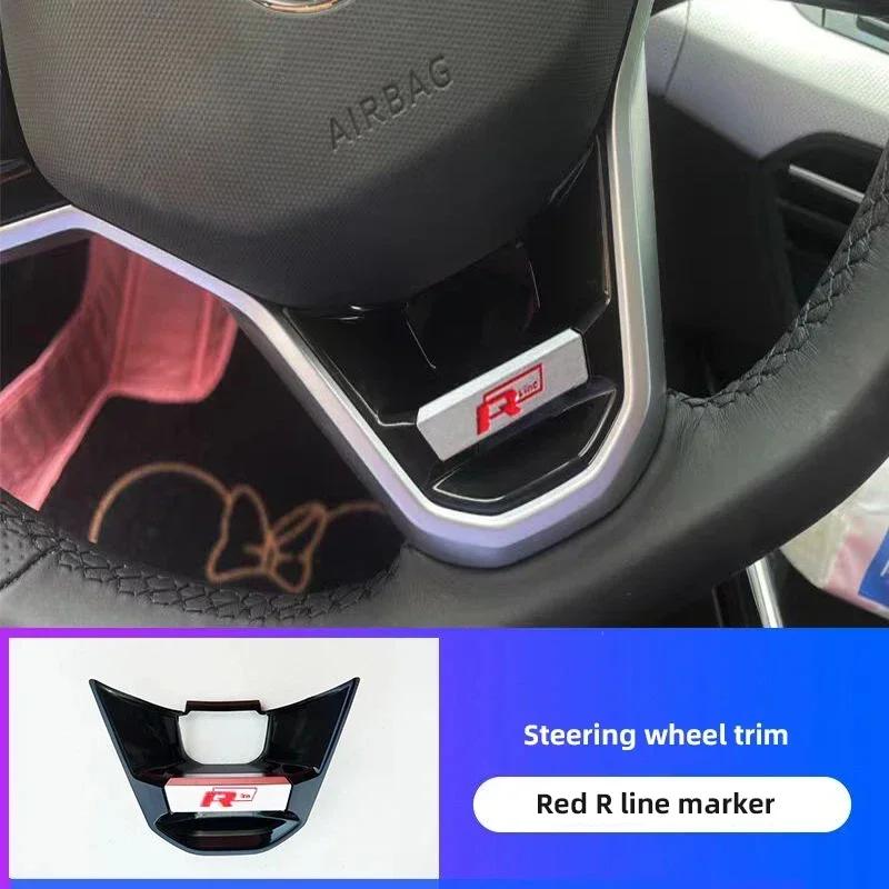 lmn1 Car Decoration Accessories Steering Wheel Logo Cover Trim Sticker For VW GTI R Line Polo Golf Passat Scirocco Tiguan Jetta T-ROC