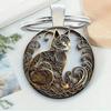 Fashion Alloy Keychain Pendant Round Metal Key Ring