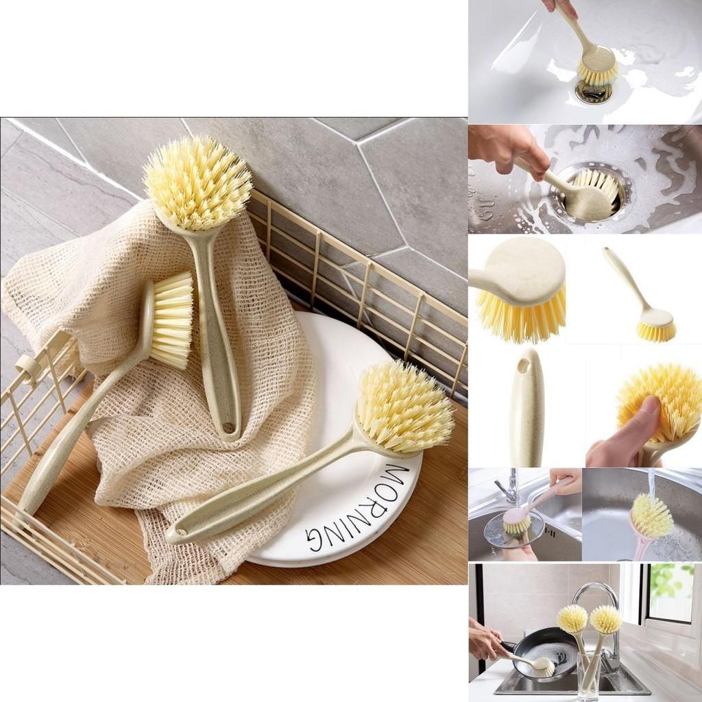 Versatile Long Handle Kitchen Cleaning Brush Perfect For Dish Washing And Pot Care