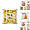 Luxurious Halloween Pillow Case For Sofa And Home Decoration With Pumpkin Design Linen Throw
