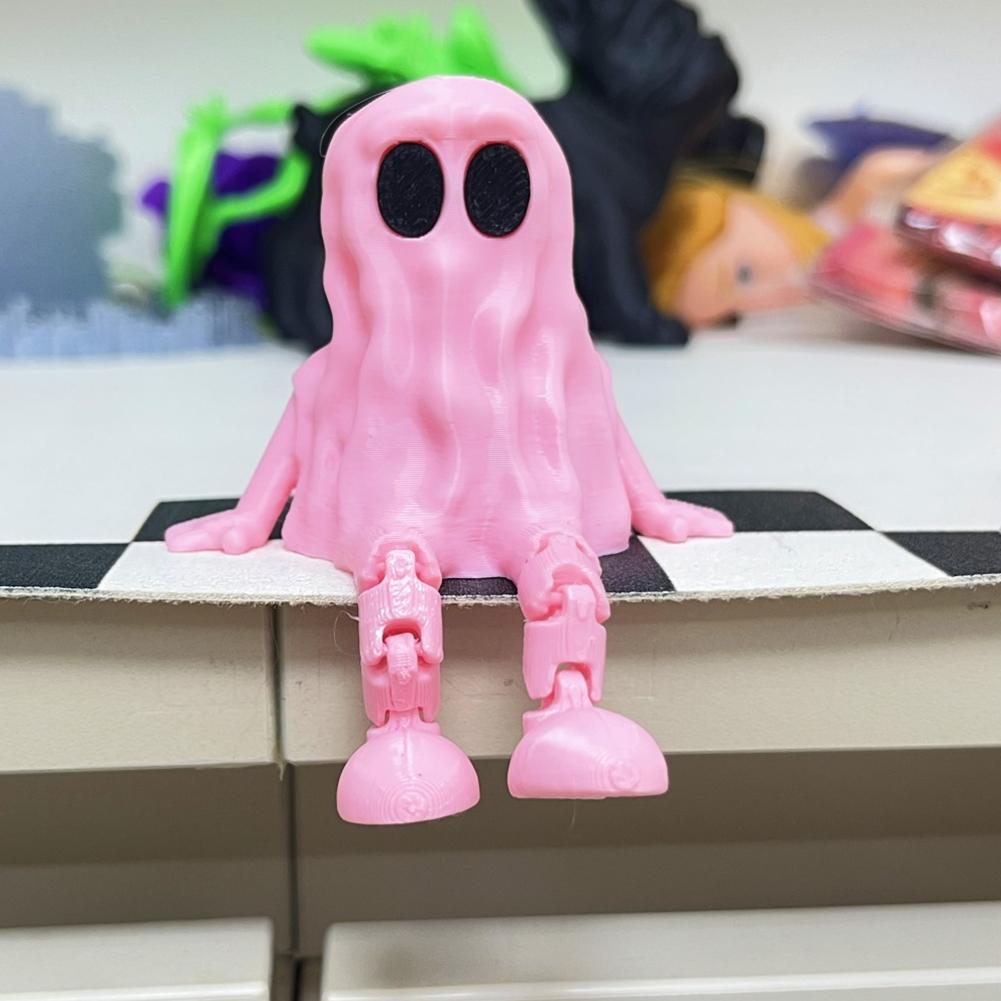 Halloween Ghost Figurine 3D Printed Sitting Ghost Desktop Halloween Decorations Creative Party Gift Ornaments