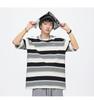 Fashion Loose Contrast Color Short Sleeve Main Striped T Shirts Couples Men Women Summer Soft Comfortable Casual