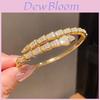 Animal Inspired Jewelry 18k Gold Plated Snake Bangle With Zircon Stones For Women