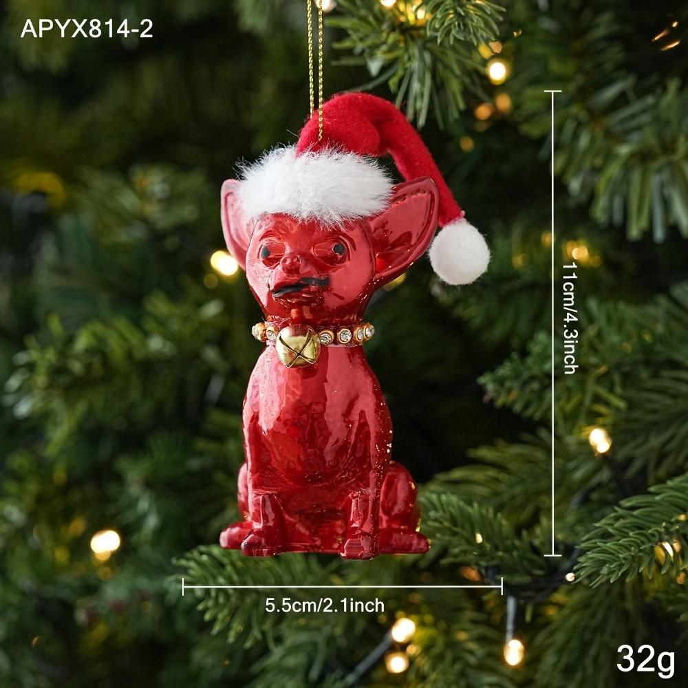 Bright Red Christmas Tree Ornament Plastic Made Glossy Surface Xmas Tree Decoration Hanging Cord Included