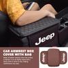 Leather Car Armrest Box Protective Pad Arm Rest Storage Bag For Jeep Grand Cherokee Wrangler JK Renegade Gladiator Compass