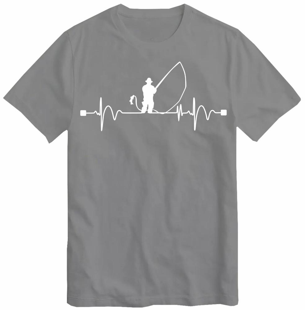 Fishing Heart Beat Pulse Tshirt FisherUnisex Gift Angling Angler Top T Shirt Midd