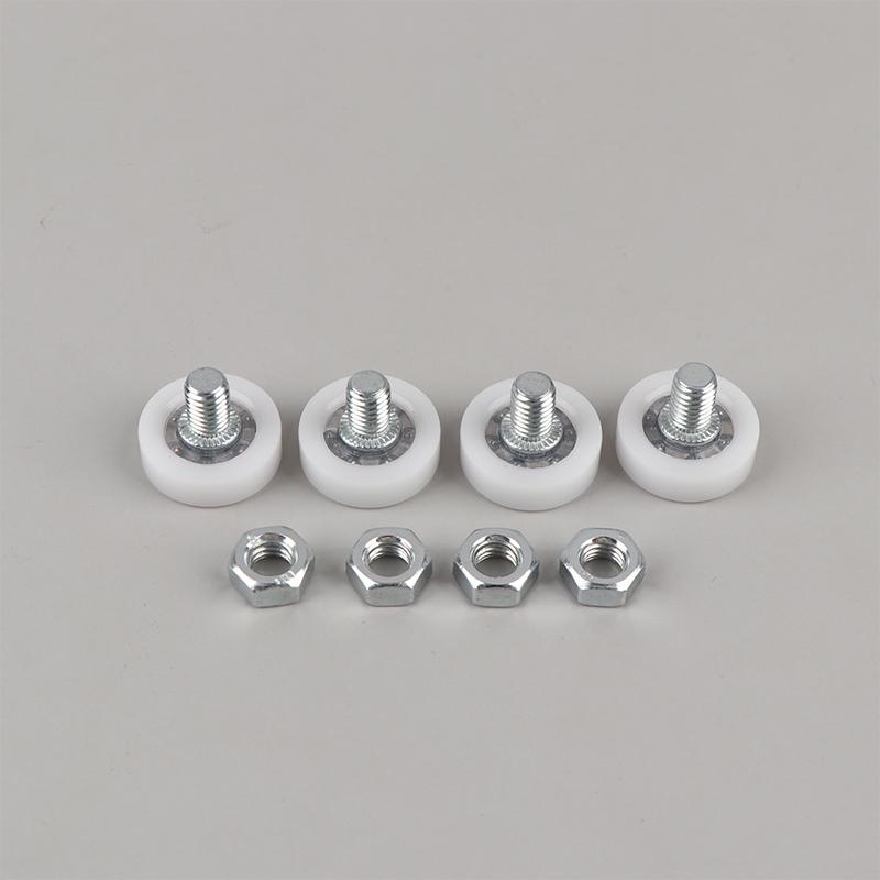Smooth Sliding Drawer Bearing Pulley 4Pcs with Screw M6 External Thread Wear Resistant Wheels for Closet Cabinet Moving