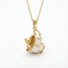 Cat Puppy Rabbit Fox Cup Gold Pendant Necklace Teacup Rabbit Shape Sweet Electroplating