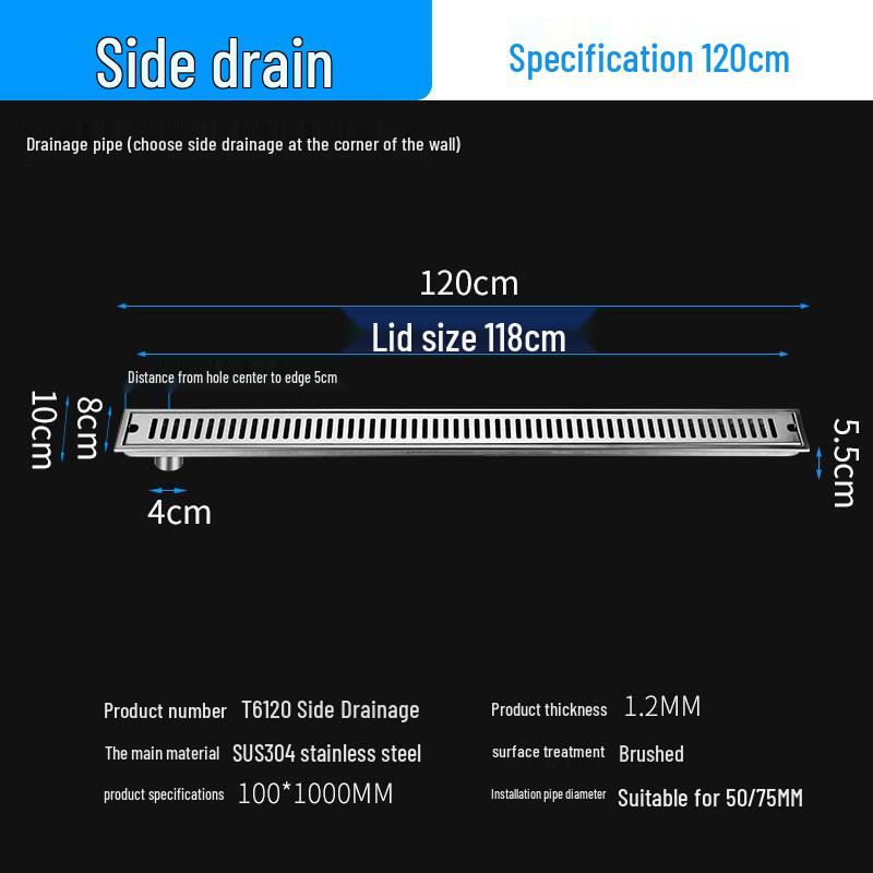 304 Stainless Steel Anti-odor Rectangular Floor Drain for Bathroom and Shower