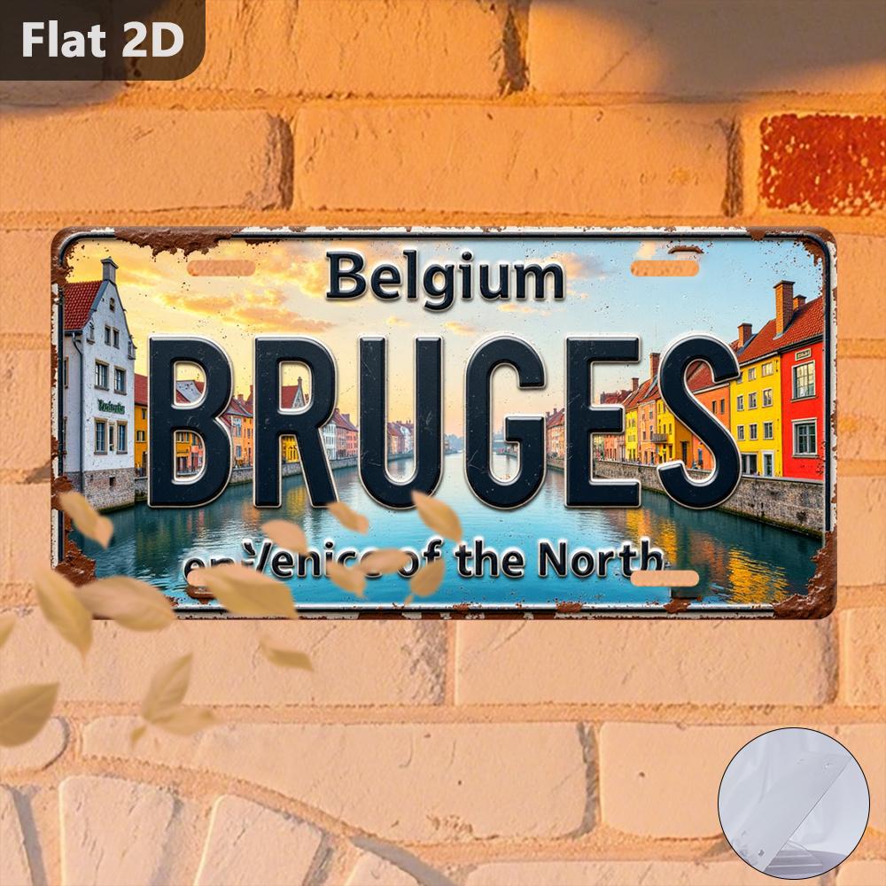 D Flat Pc Only for Decoration Decor Outdoor Signs Wall Decor Sign Belgium Bruges