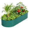 8x3x1.5ft Galvanized Raised Garden Bed 18 Tall Metal Raised Beds for Gardening Large Planters Boxes for Outdoor Plants Vegetabl