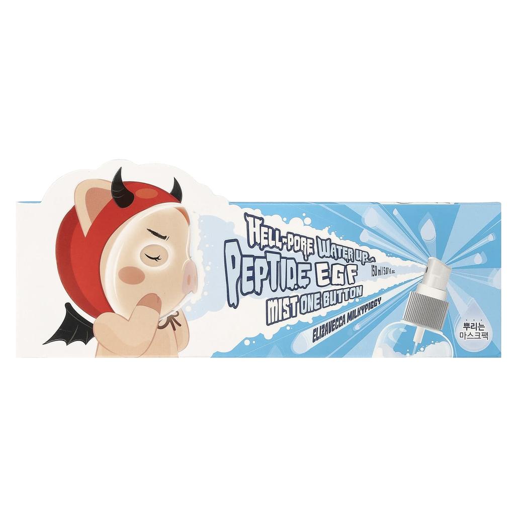 Elizavecca Milky Piggy, Hell-Pore, Water Up Peptide EGF Mist One Button, 5.07fl Oz (150ml)