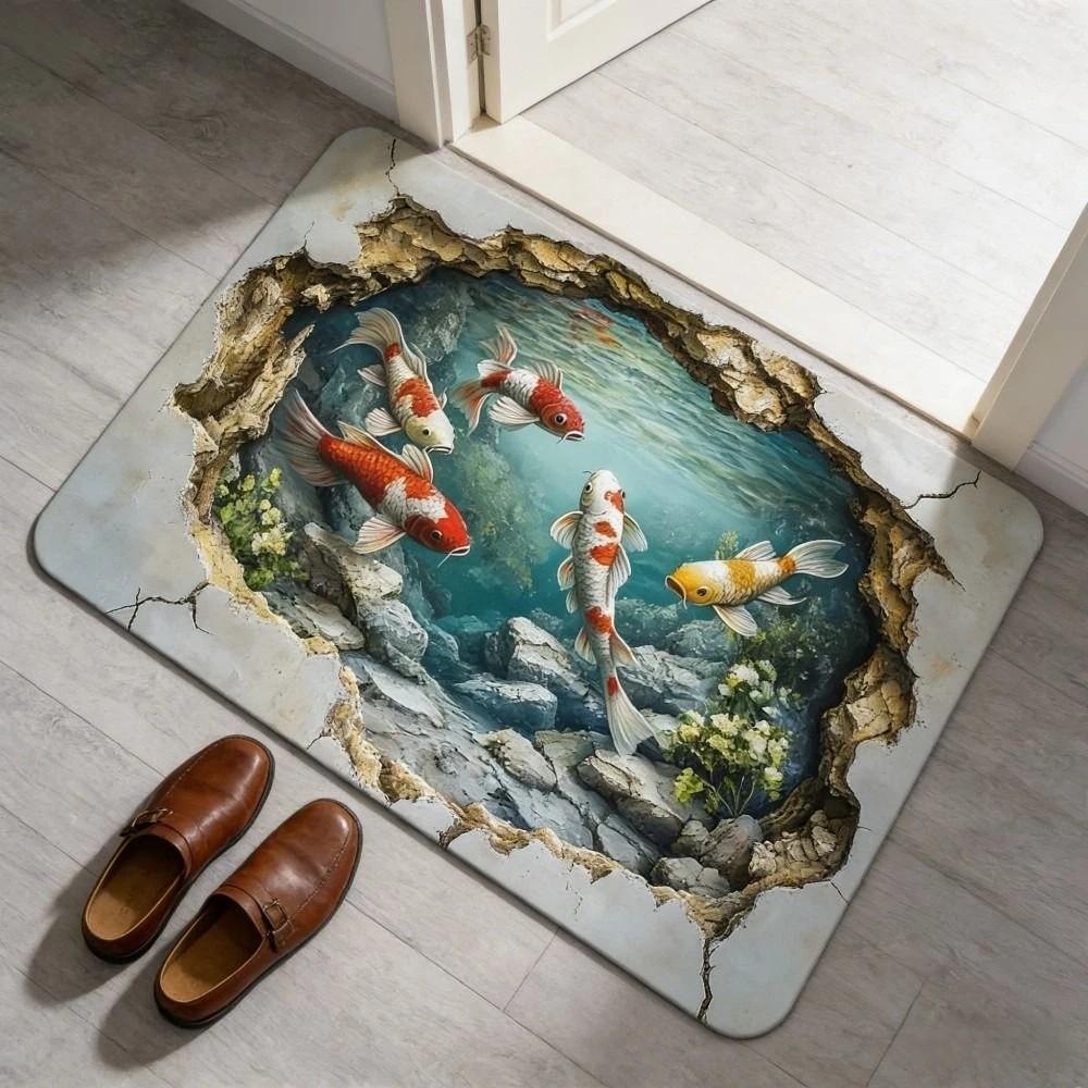 3D Optische Täuschung Fußmatte Rutschfest Schlafzimmer Türteppich Kreativität Badezimmer Teppich Heimdekoration