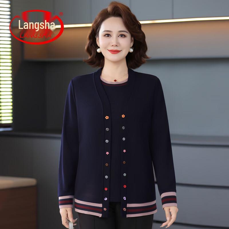 

LangSha Women s Knitted Cardigan Sweater Set XL