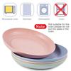 6pcs 15/20/23/25cm Lightweight Unbreakable Wheat Straw Plates Deep Dinner Plate for Kids Toddler Adult Dishwasher Microwave Safe