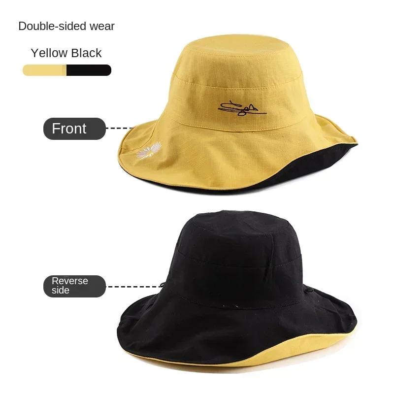Girl's Fashion Small Fresh Little Daisy Big Eaf Sunshade Hat Anti UV New Korean Edition Trendy Sunshade Hat Creative Gifts