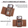 Leather Multi Wallet Cards Holder Phone Case for IPhone 17 Air 16E 16 Pro Max 15 Plus 14 13 12 Mini 11 XR X XS Protective Cover