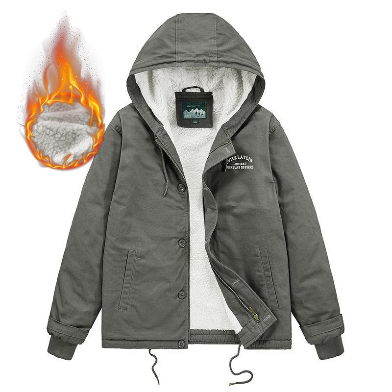 

Men s 1883 Fleece-Lined Lambswool Cotton Jacket - Autumn/Winter 2022 L темно-серого