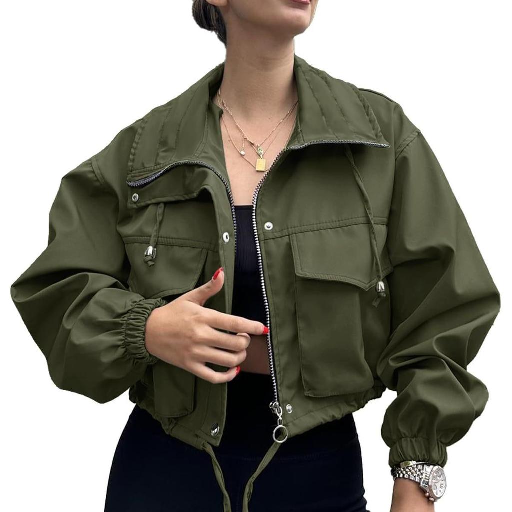 2025 Women's Autumn Solid Color Short Zipper Trench Coat