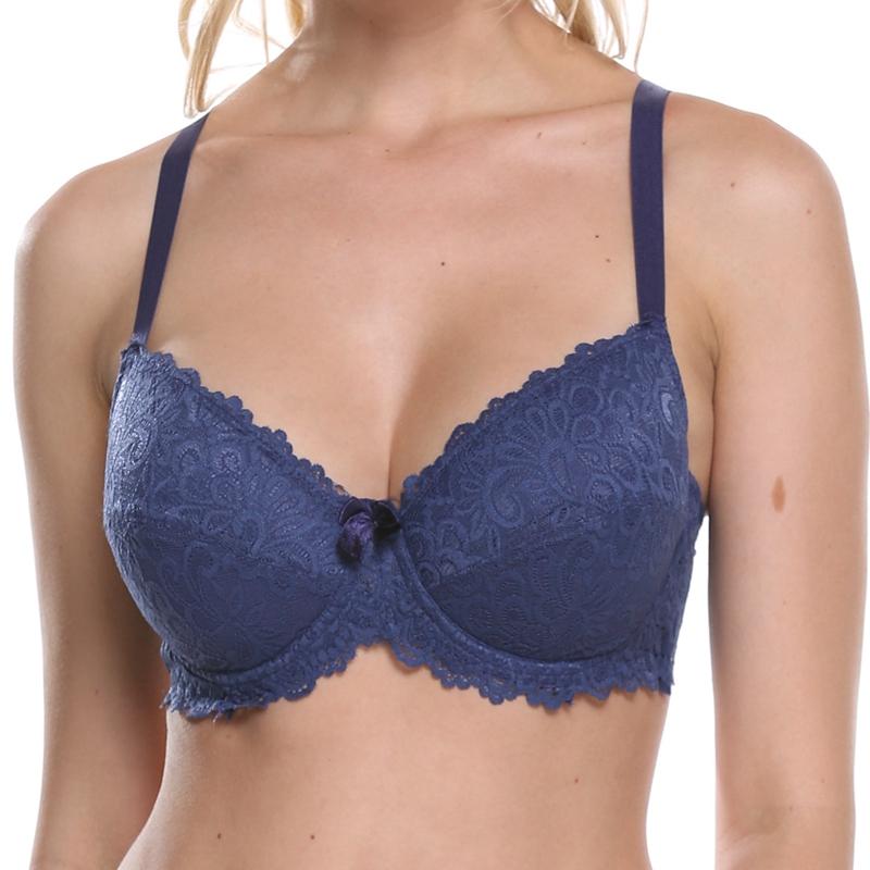 Dámská podprsenka proti povislým prsům Push Up Redukce bočních prsou Prodyšná Sexy podprsenka Mašle Plný košíček s kosticemi Podprsenka