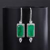 Tiktok Simulation Palaiba Pendant Earrings Zircon Necklace Two Piece Set Grandmother Emerald Collar Chain