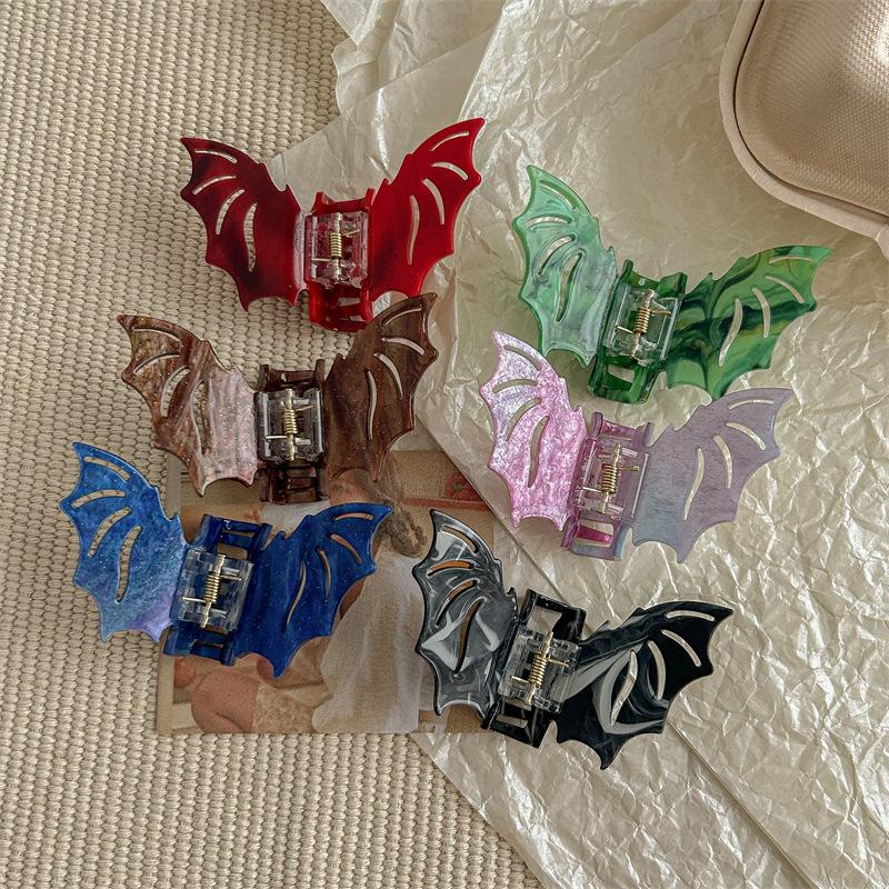 Bat Hairpin Halloween Funny Catch Clip Female Back Head Disc Hair Shark Clip Gothic Style Y2k Subculture Hair Accessories