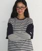 RONRON Color Block Stripe Layered Long Sleeve Navy