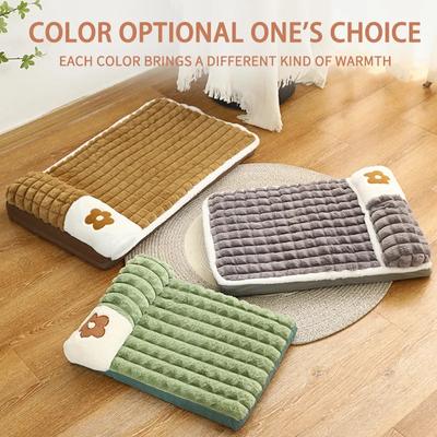 Removable Thickened Dog Bed Winter Super Warm Washable Dog Mat Deep Sleep Fluff Bed for Small Medium Large Dogs Cats Pillow