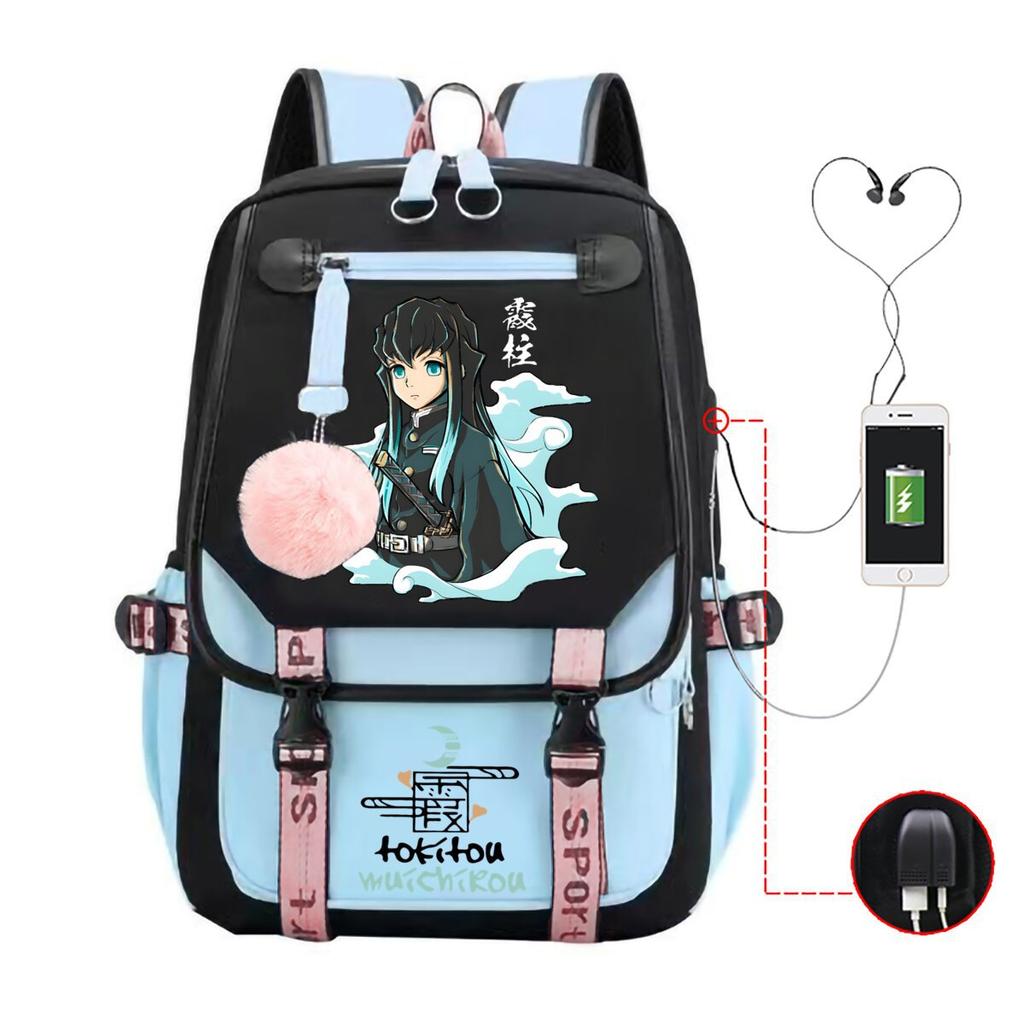 RiMan Peripheral Cartoon Printing Primary and Secondary School Students Backpack Outdoor Travel Backpack Unisex Schoolbag