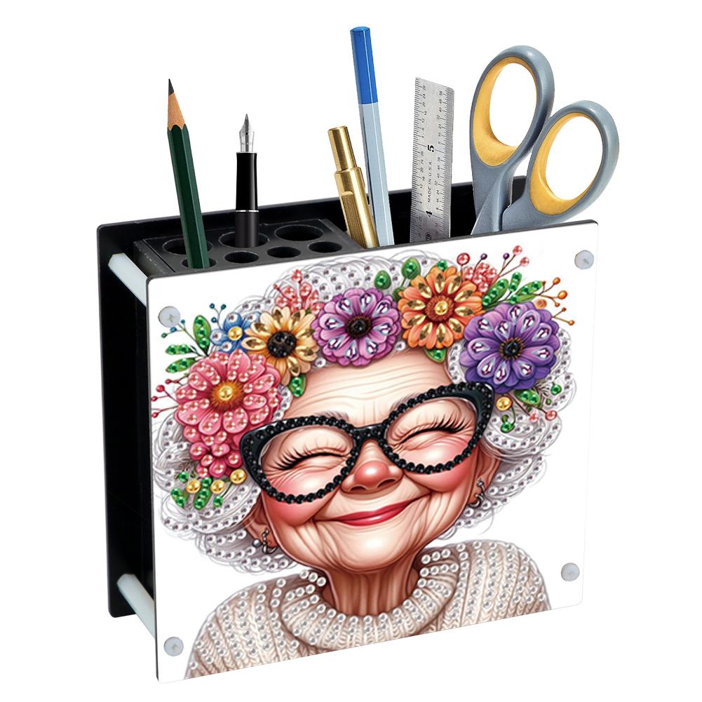 DIY Diamond Painting Kit Special Shape Diamond Pen Container Office Supplies Storage Box Rhinestone Art Desk Organizer for Desk