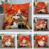 Genshin Impact Mavuika Pillow Case Short Plush Pillow Covers Sofa Decorative Gift Home Double-sided Printing Cushion Cover