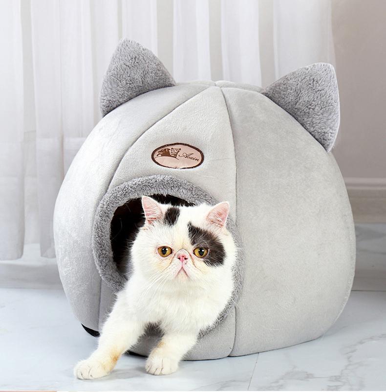 New Deep Sleep Comfort In Winter Cat Bed Iittle Mat Basket Small Dog House Products Pets Tent Cozy Cave Nest Indoor Cama Gato