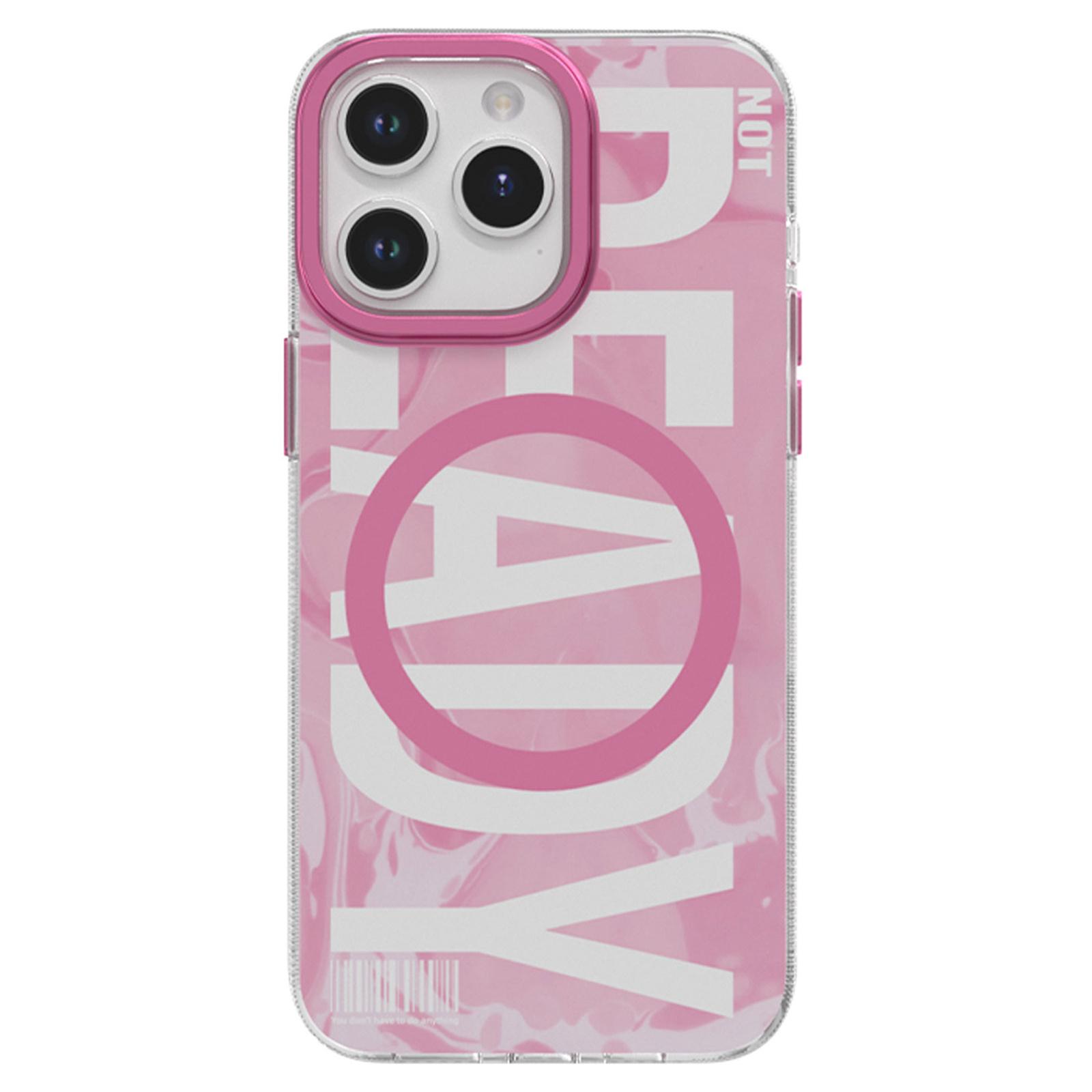 

TGVI s For iPhone 15 Pro Max Case Compatible with MagSafe Pattern IML Matte Phone Cover Pink