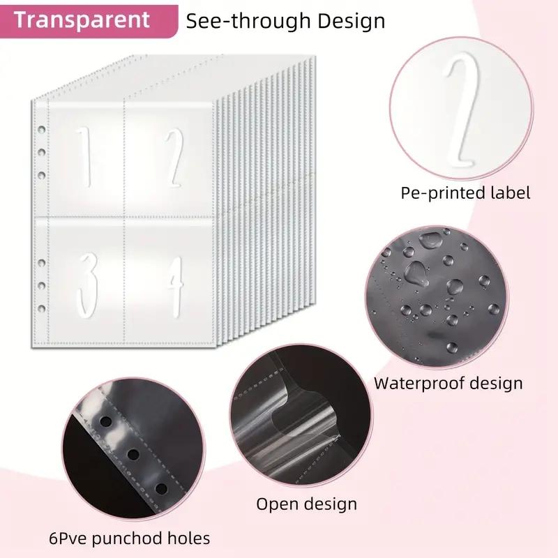 25 Sheets Of 100 Envelopes Save Money Challenge A5 Ring Adhesive Insertion Replacement, Pre-marked 1-100 Money Bag Cash Filler