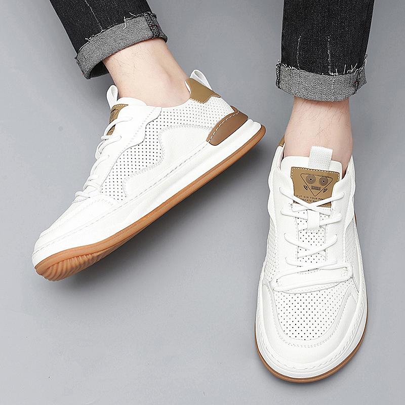 Breathable Casual Leather Shoes Men Breathable Tenis Masculino Shoes Comfortable School Running Shoes Lightweight Mens Sneakers