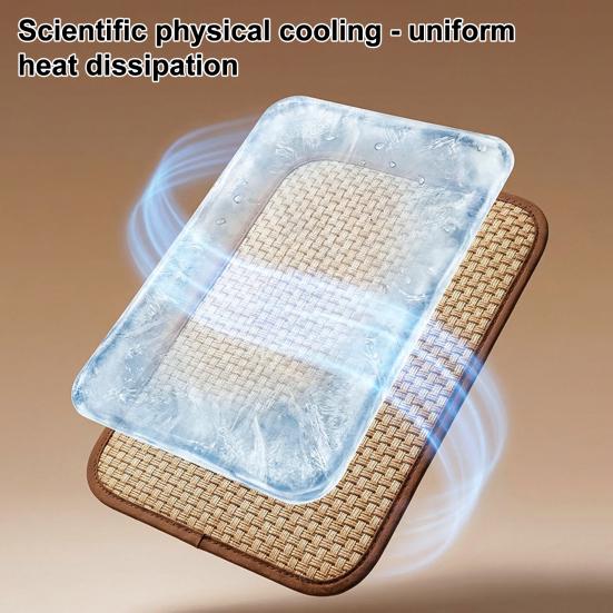 Summer Cool Mat for Pets Scratch-Resistant Wear-Resistant Large Breathable Natural Rattan Cooling Mat Anti-Slip Pet Bed