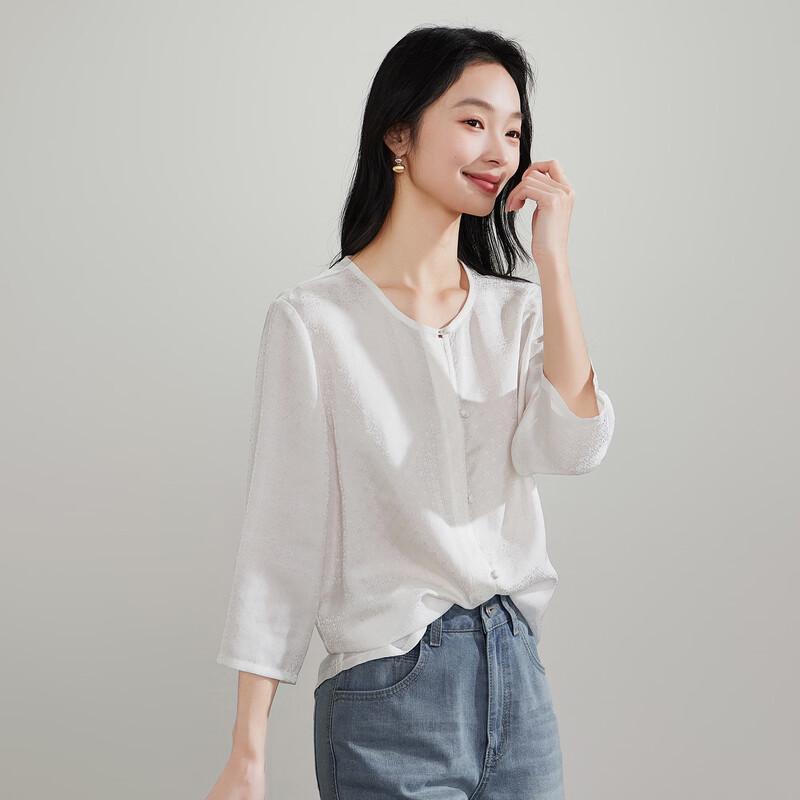 SOFSIL Women s New Chinese Style 3/4 Sleeve Shirt L