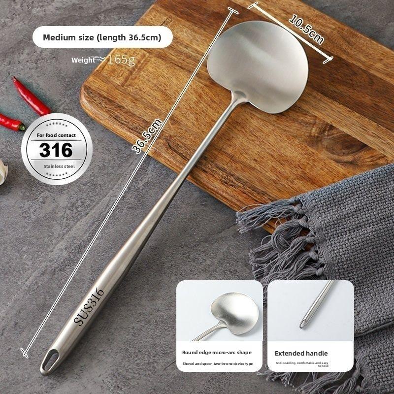 1Pc Stainless Steel Spatula, Walnut Wood Long Handled Mushroom Spatula, Vegetable Spatula, Kitchen Stir Fry Spoon