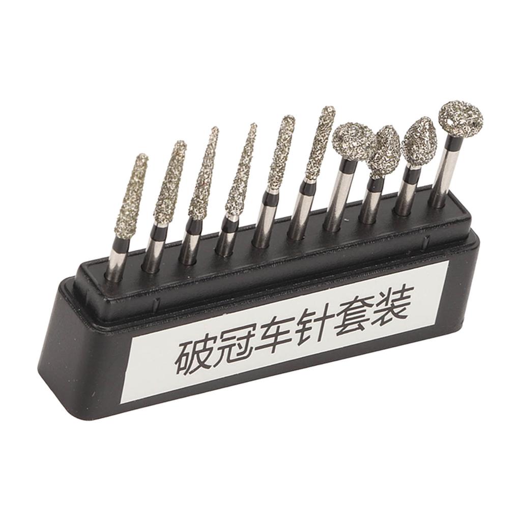10pcs Dental Polisher Teeth Repair Stainless Steel Black Dental Polishing Bur Drills for Professional Use