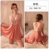 Hua Guanyu's new sexy pajamas perspective ice silk lace halter suspender nightdress robe loungewear set