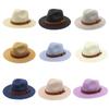 Elegant Straw Panama Hat Unisex Lightweight Brims Sun Hat Comfortable for Music Festival Travel & Casual Wear