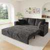 3-in-1 Multifunctional 3-Seater Sofa with Sleep Function, Pull-Out Metal Frame, Storage, Armrest Tray and USB Charging Port, Grey.[old sku:N653P2570G]