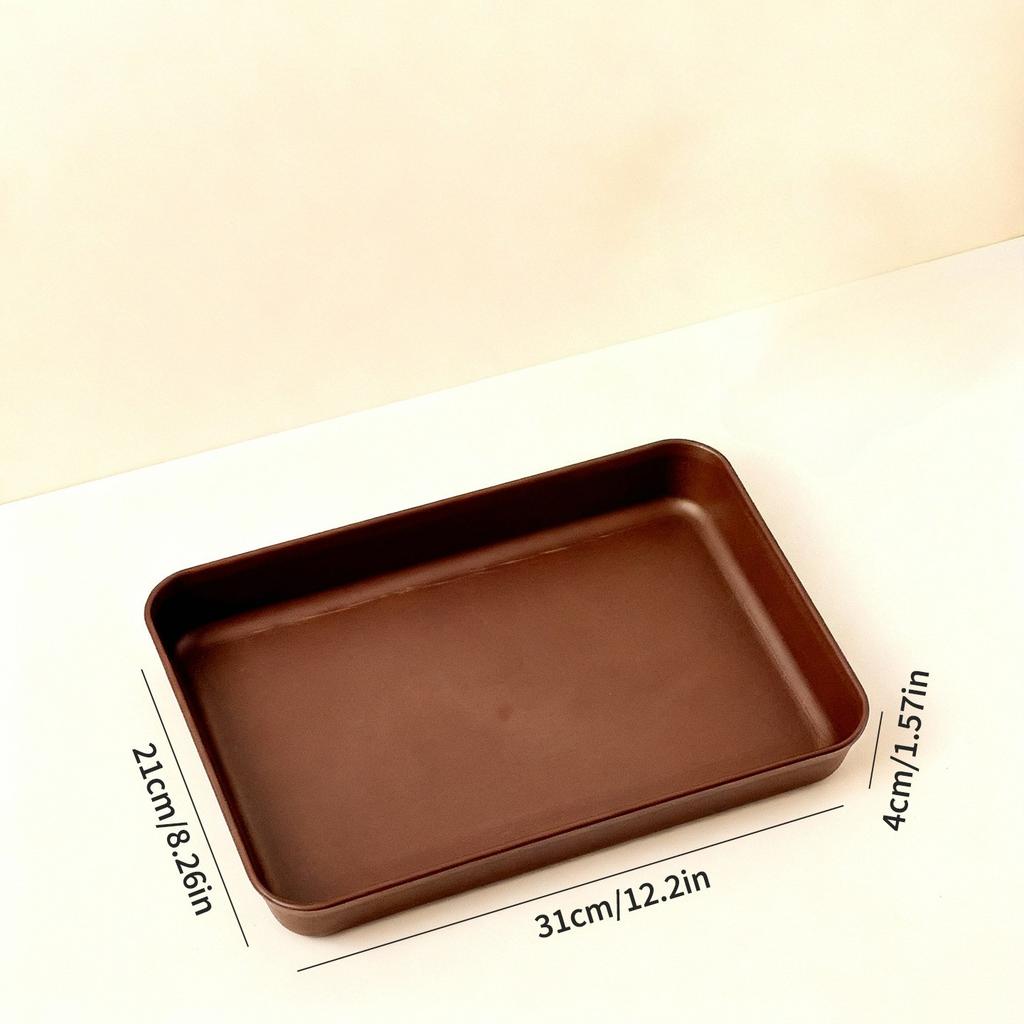 Non-Slip Serving Tray Stackable Food Plate Rectangular Serving Dishes Dishwasher Safe Tea Snack Fruit Trays Kitchen Tableware