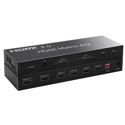 HDMI Matrix 4 Inputs 2 Outputs Switch Selector Splitter Switch Distributor HDMI Matrix 4x2 Audio Separation Stereo Audio Different Resolution Output