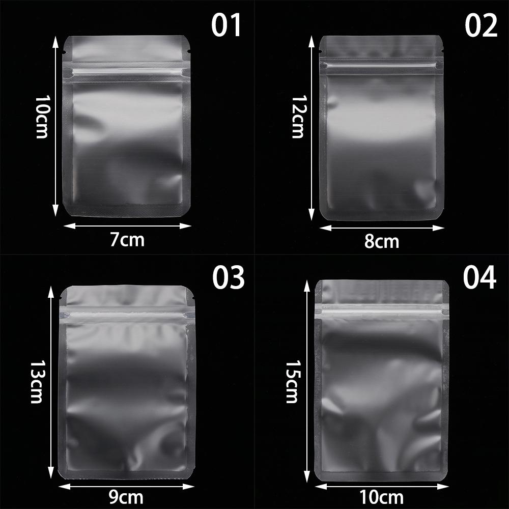 20Pcs Matte Zipper Bag Aluminum Foil Hologram Food Pouch Small Water Proof Zipper Reclosable Self Seal Pouch Packaging Bag