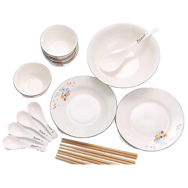 Picasso Přátelství Květina Severská Keramická 16dílná Jídelní Sada