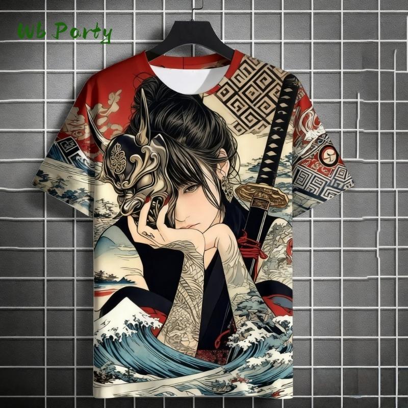Manga Girl Print T-Shirt Japanese 3D Print Top Personality Anime