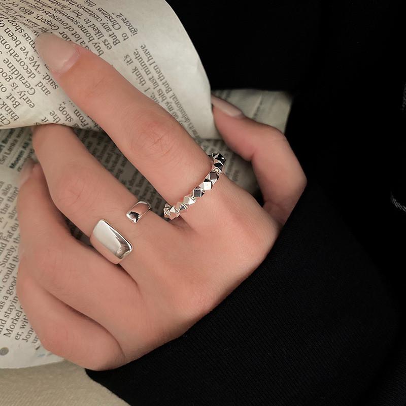 Korean Chic Style Adjustable Copper Geometric Ring For Women Elegant Fashion Accessory
