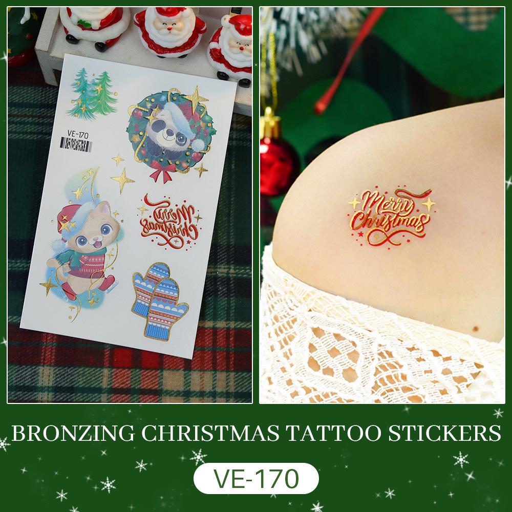 Ruikalong Christmas Cartoon Santa Tattoo Stickers for Kids Party 120x75 mm