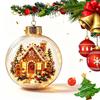 Addobbo Luminoso per la Storia di Natale - Addobbo Diorama Luminoso di Natale, Mini Scena Illuminata con Luce LED Calda, Mini Luminoso